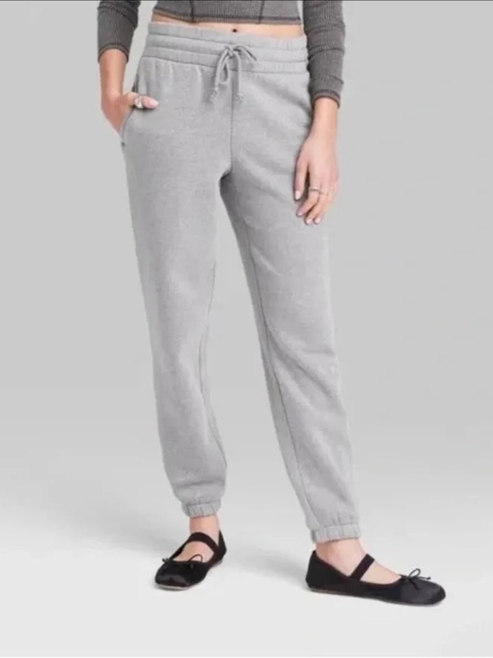 wild fable Light Gray Drawstring Jogger Pants